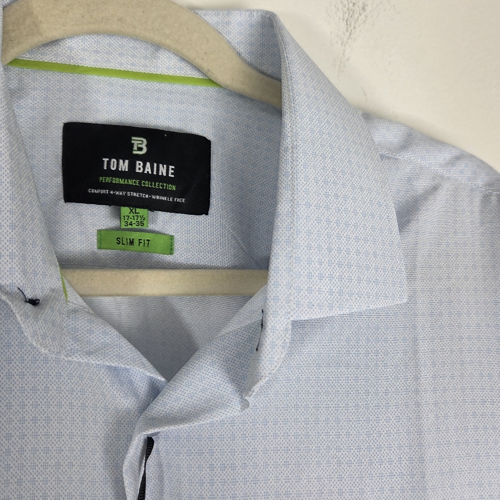 Tom Baine Pergormance Light Blue Men's Shirt XL - Picture 8 of 8